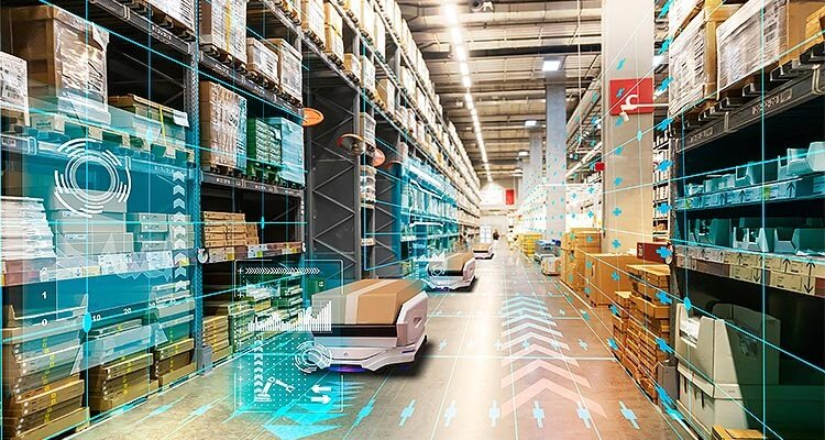 Automated picking robots help to locate and transport parcels within the warehouse, saving employees time and energy