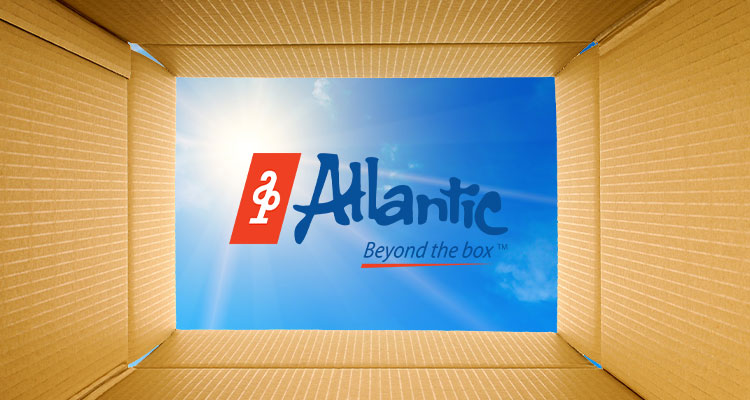 Atlantic Packaging Beyond the box logo seen from inside a cardboard box