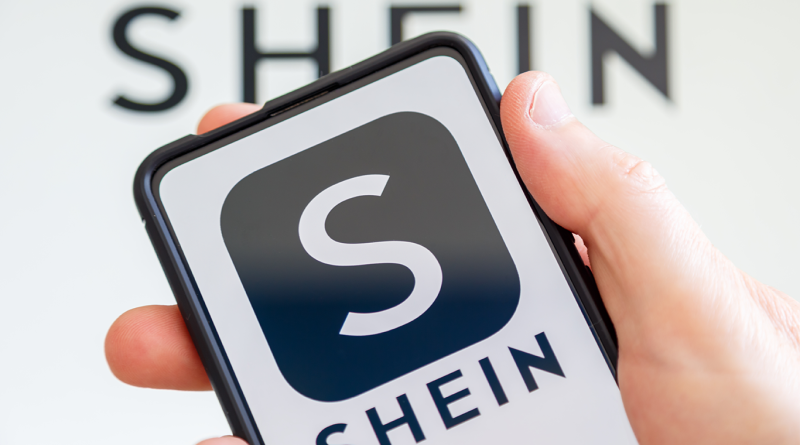 Shein logo on mobile phone to support trade restrictions article