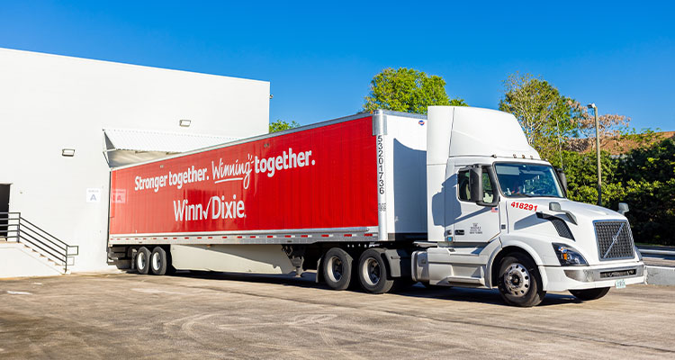 Curtain sided Winn-Dixie truck