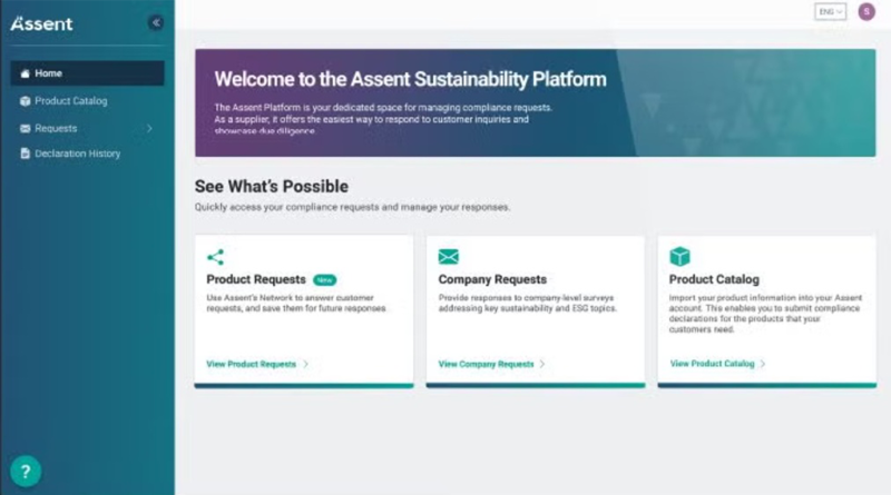 Image taken from Assent's Sustainability Platform