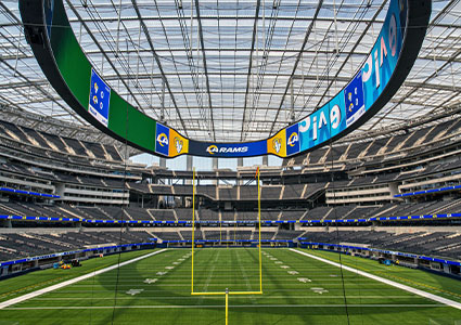 AGC’s Fluon® ETFE film delivers a lightweight, weather-resistant roof structure for SoFi Stadium