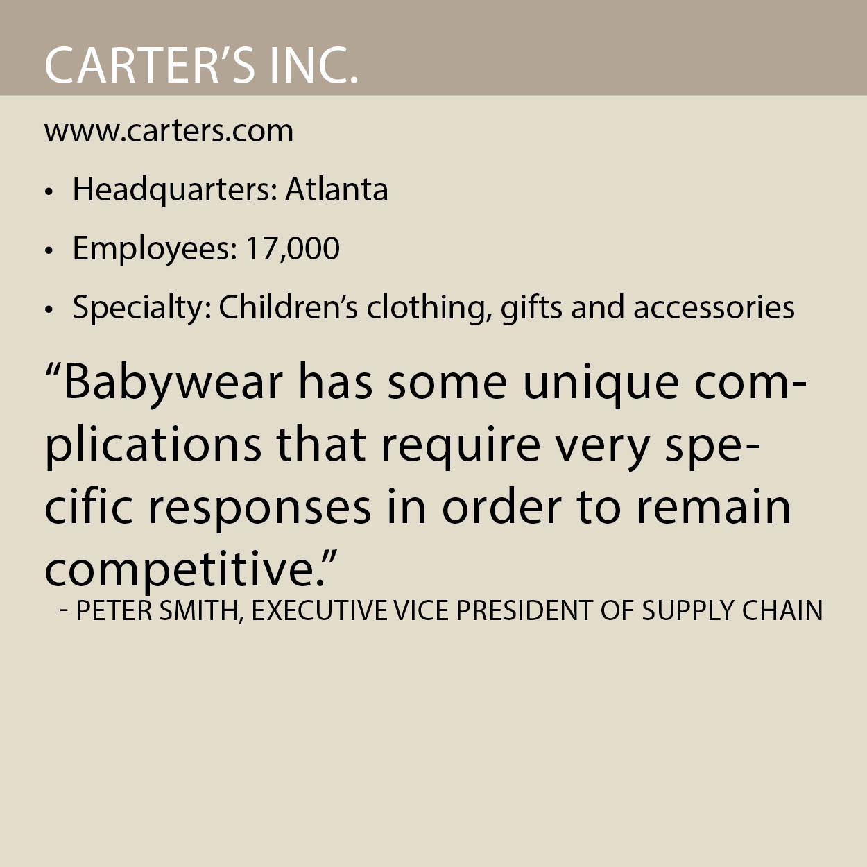 Carter's Inc. - Supply Chain World magazine