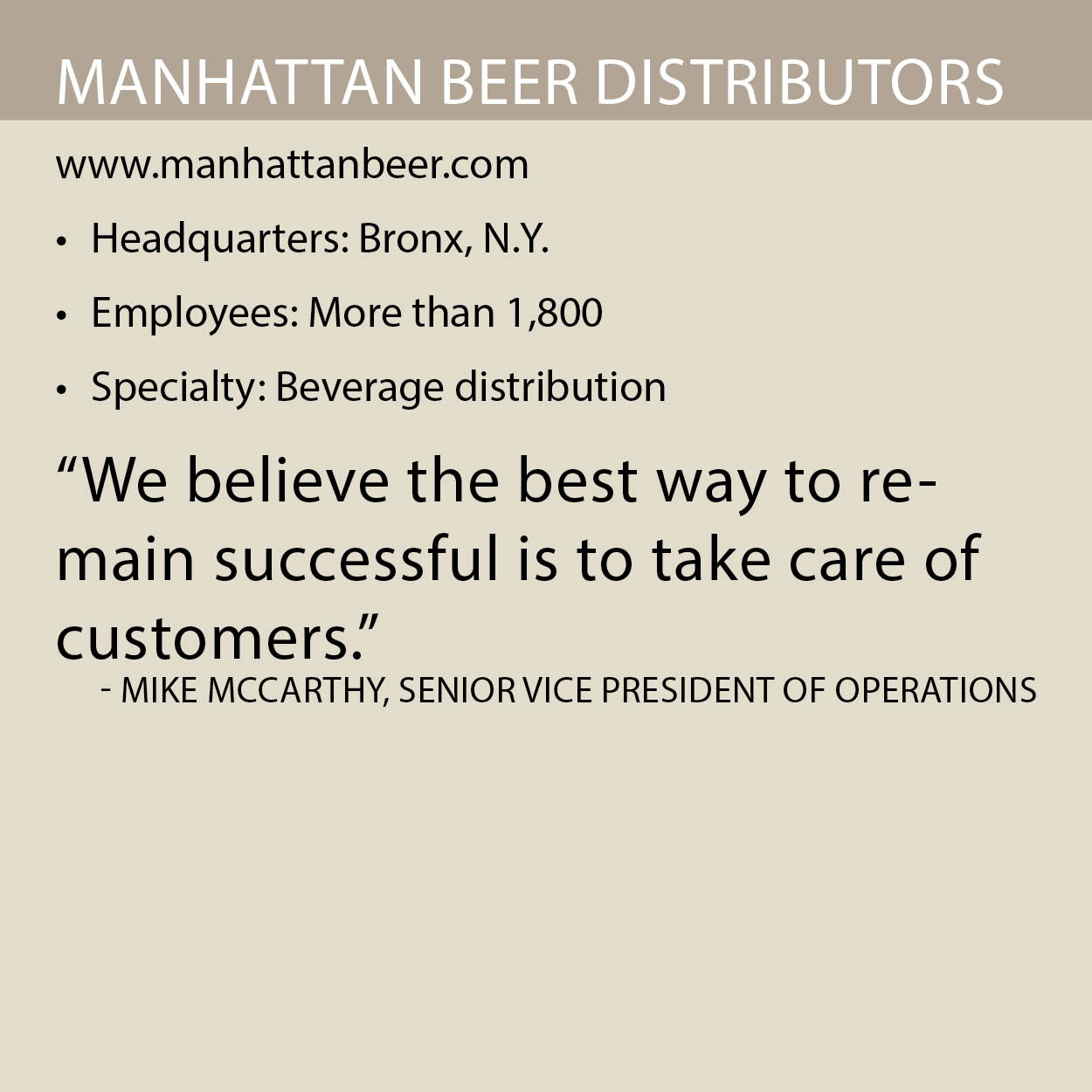 Manhattan Beer Distributors info