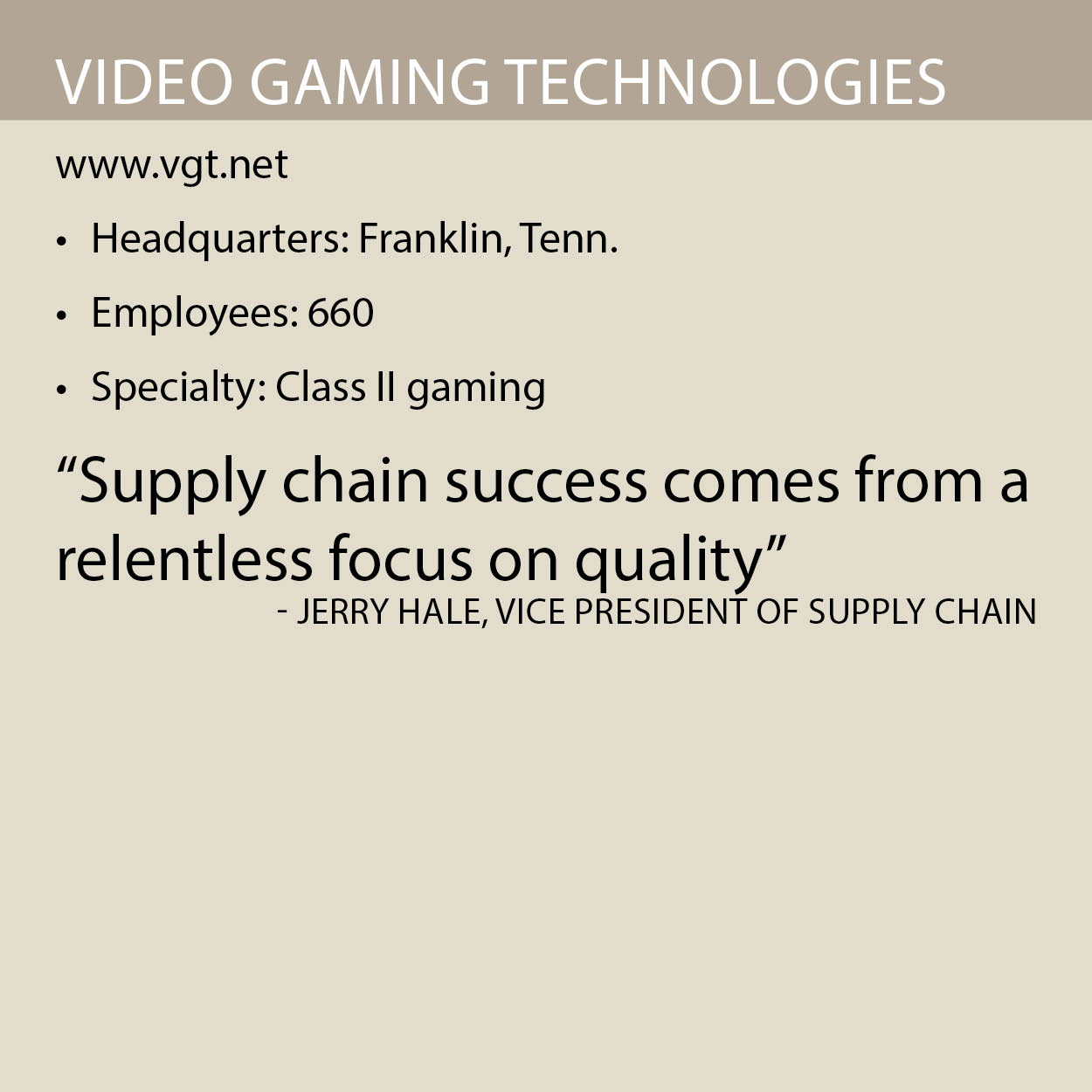 Video Gaming Technologies fact box
