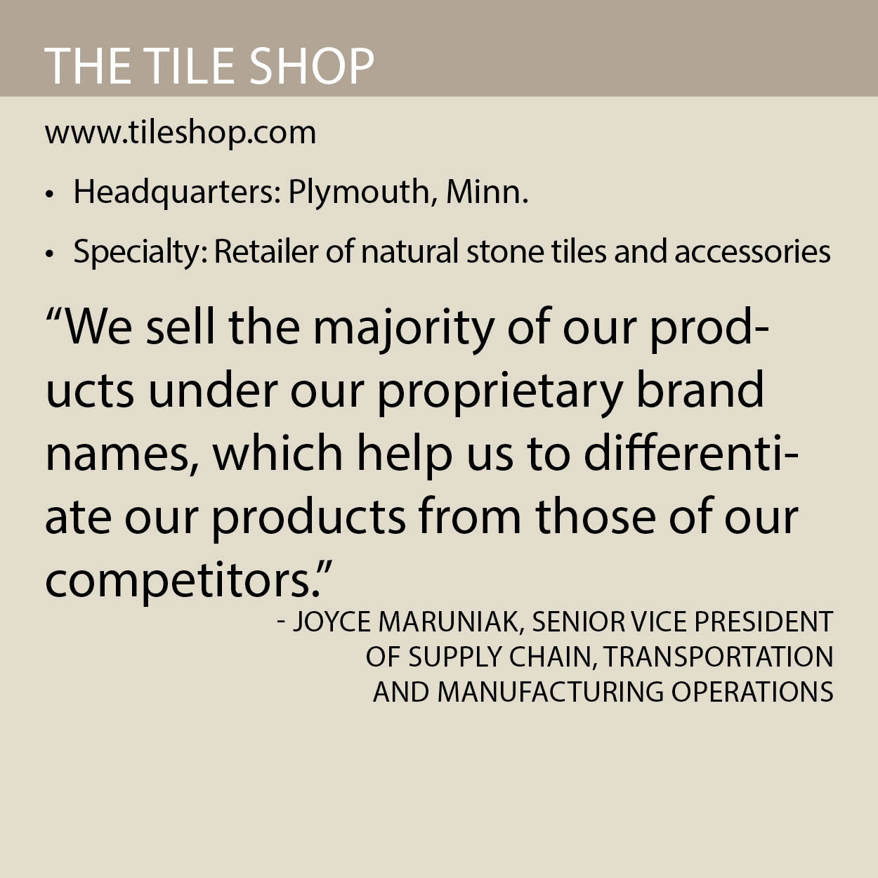The Tile Shop fact box