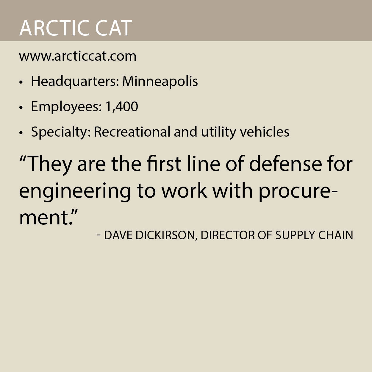 Arctic Cat fact box