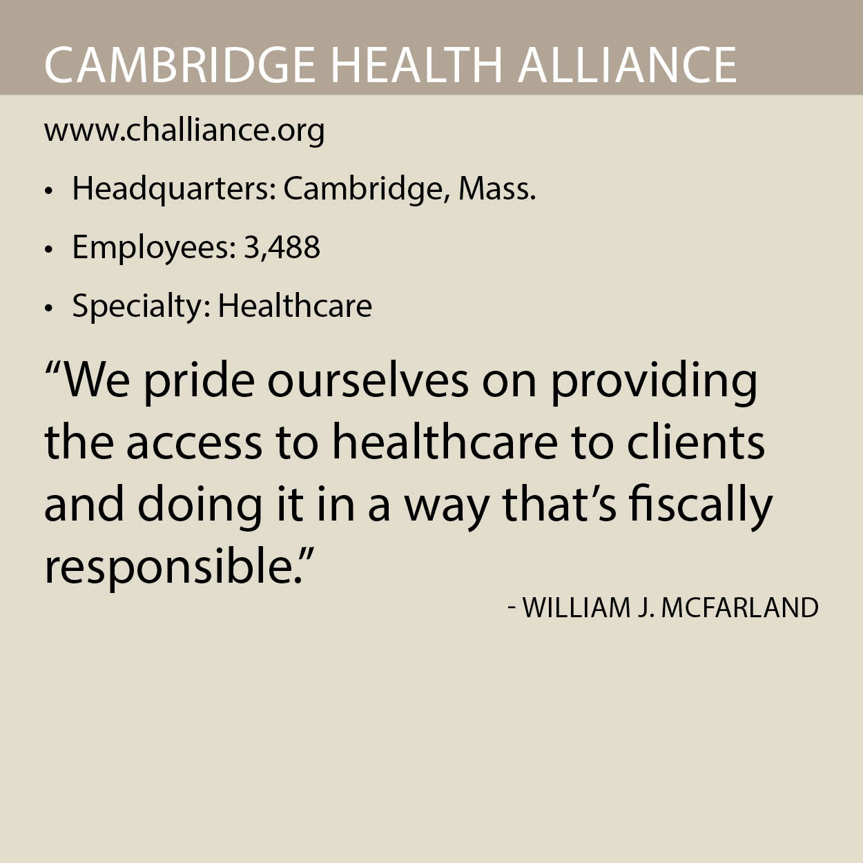 Cambridge Health Alliance Supply Chain World magazine