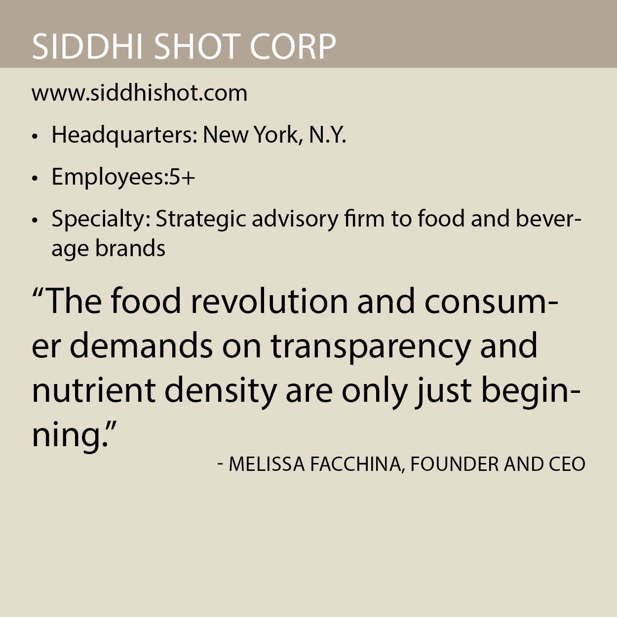 Siddhi Shot Corp info box