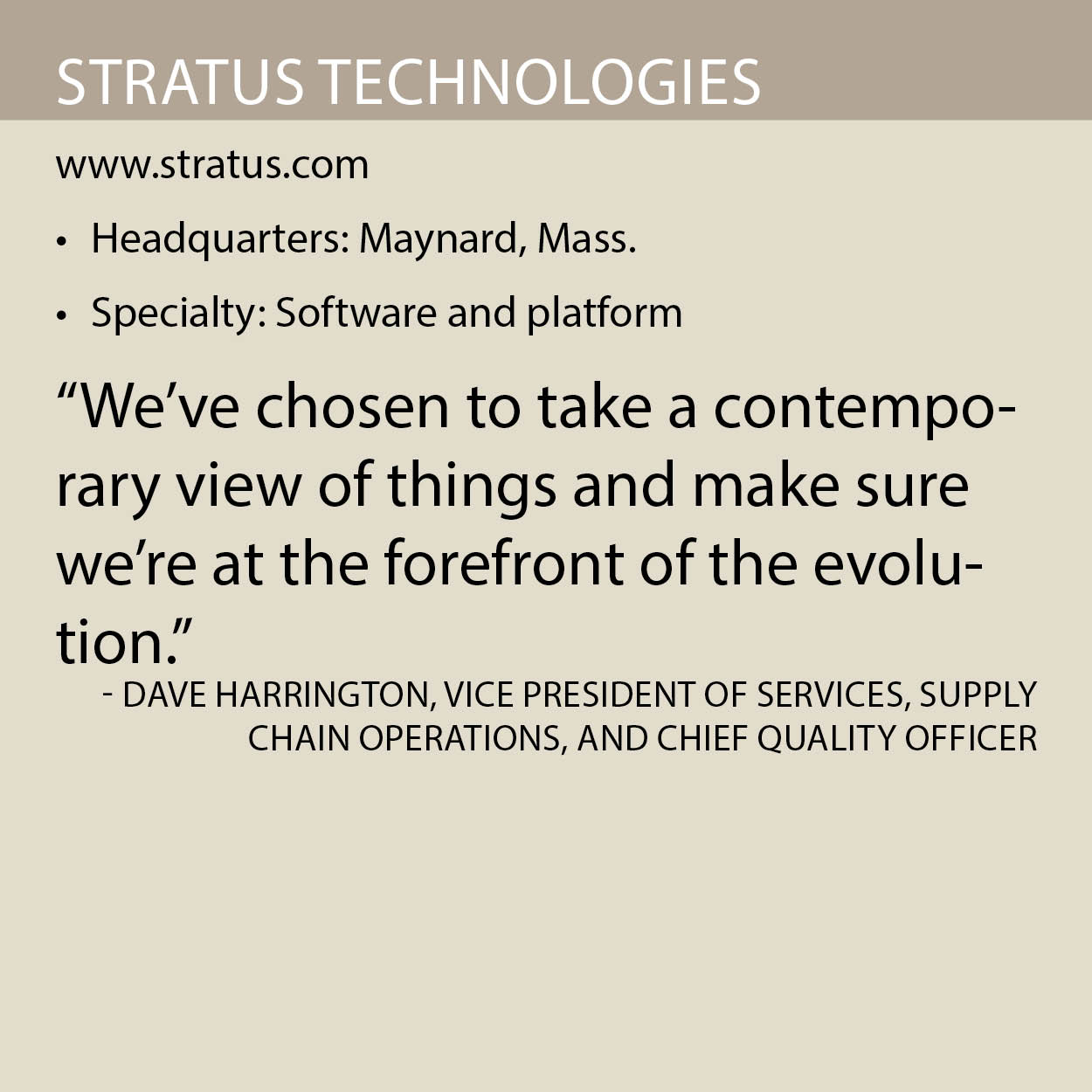 Stratus Technologies fact box