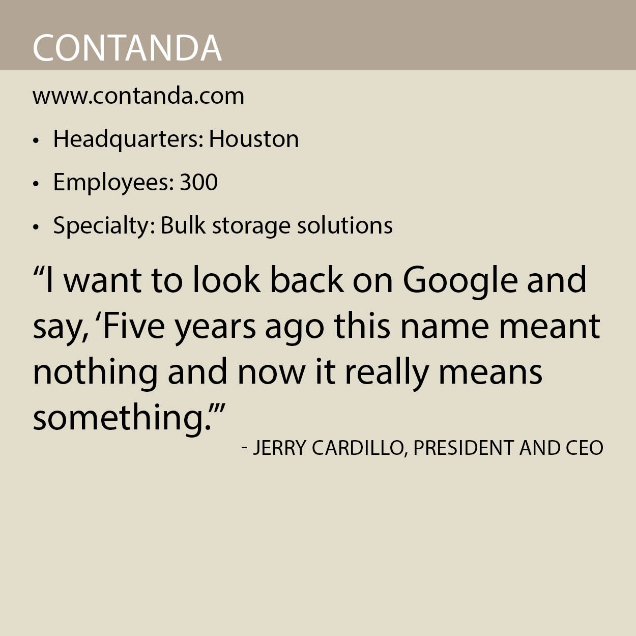 Contanda fact box