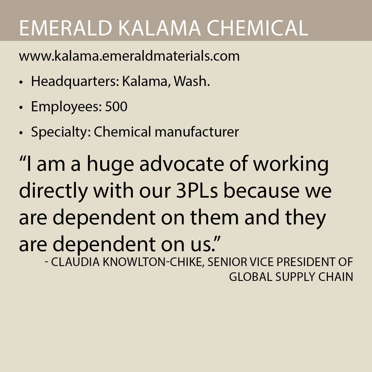 Emerald Kalama Chemical fact box