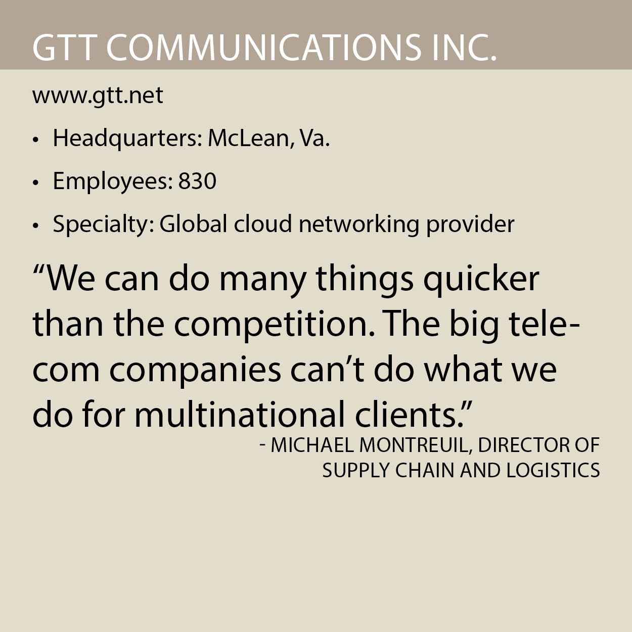 GTT Communications Inc. fact box