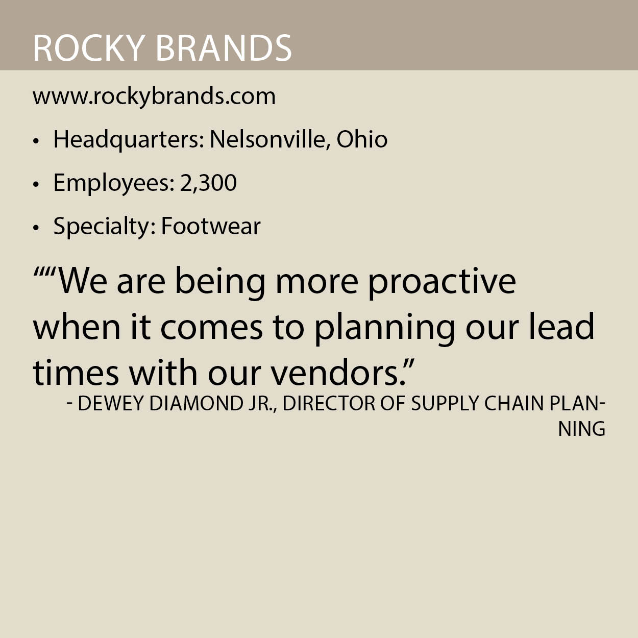 Rocky Brands fact box