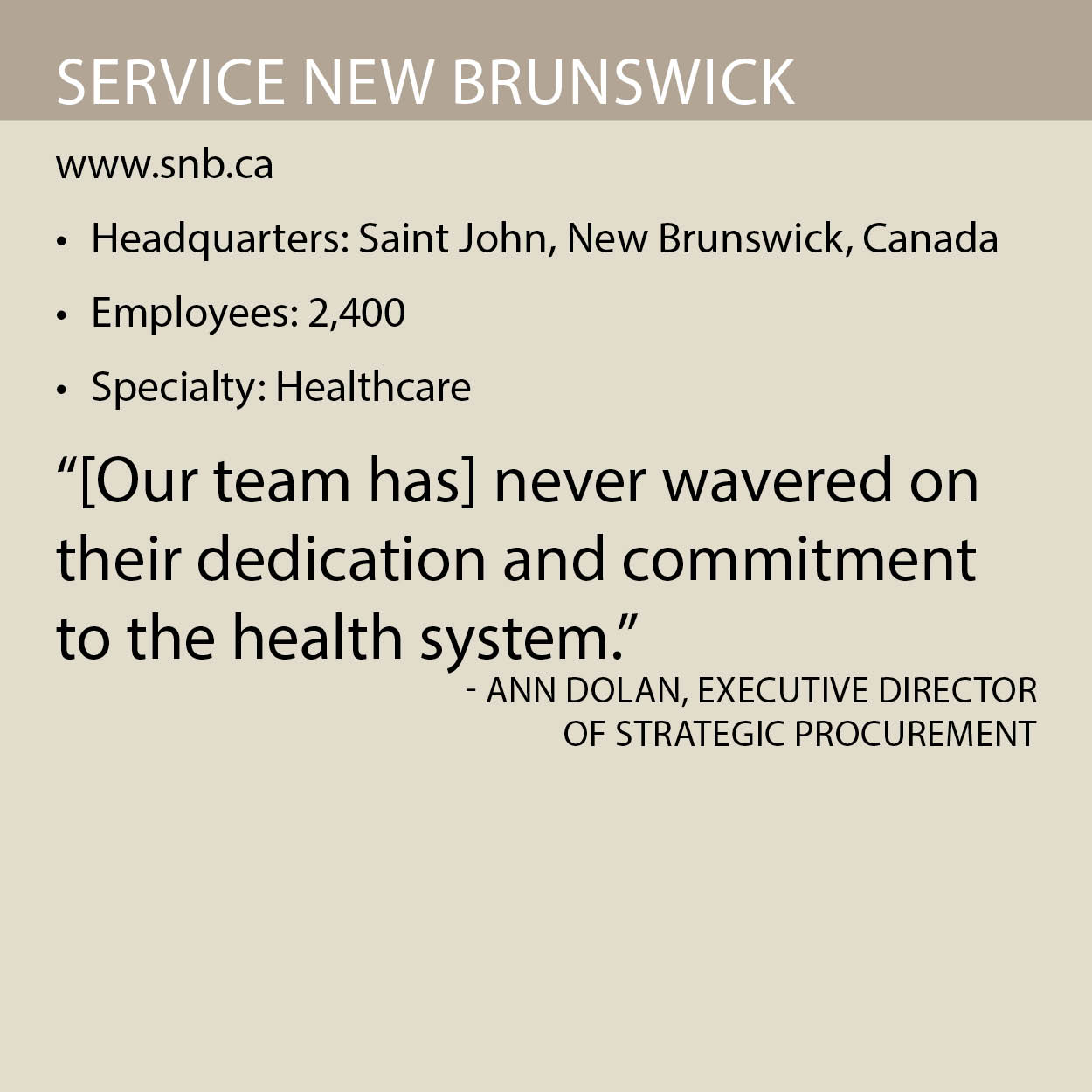 Service New Brunswick fact box