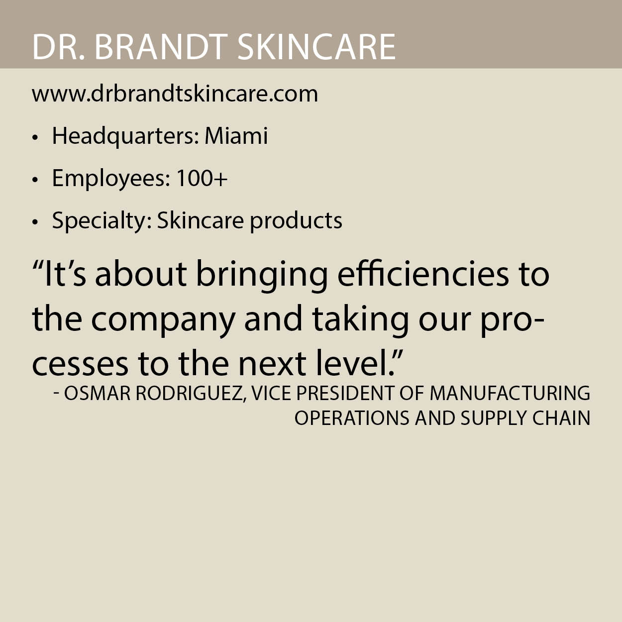 dr. brandt skincare - Supply Chain World magazine